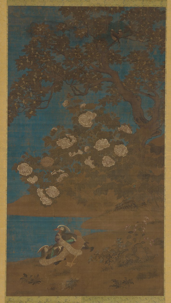 鸳鸯花，明或清代，17世纪。 作者 不明