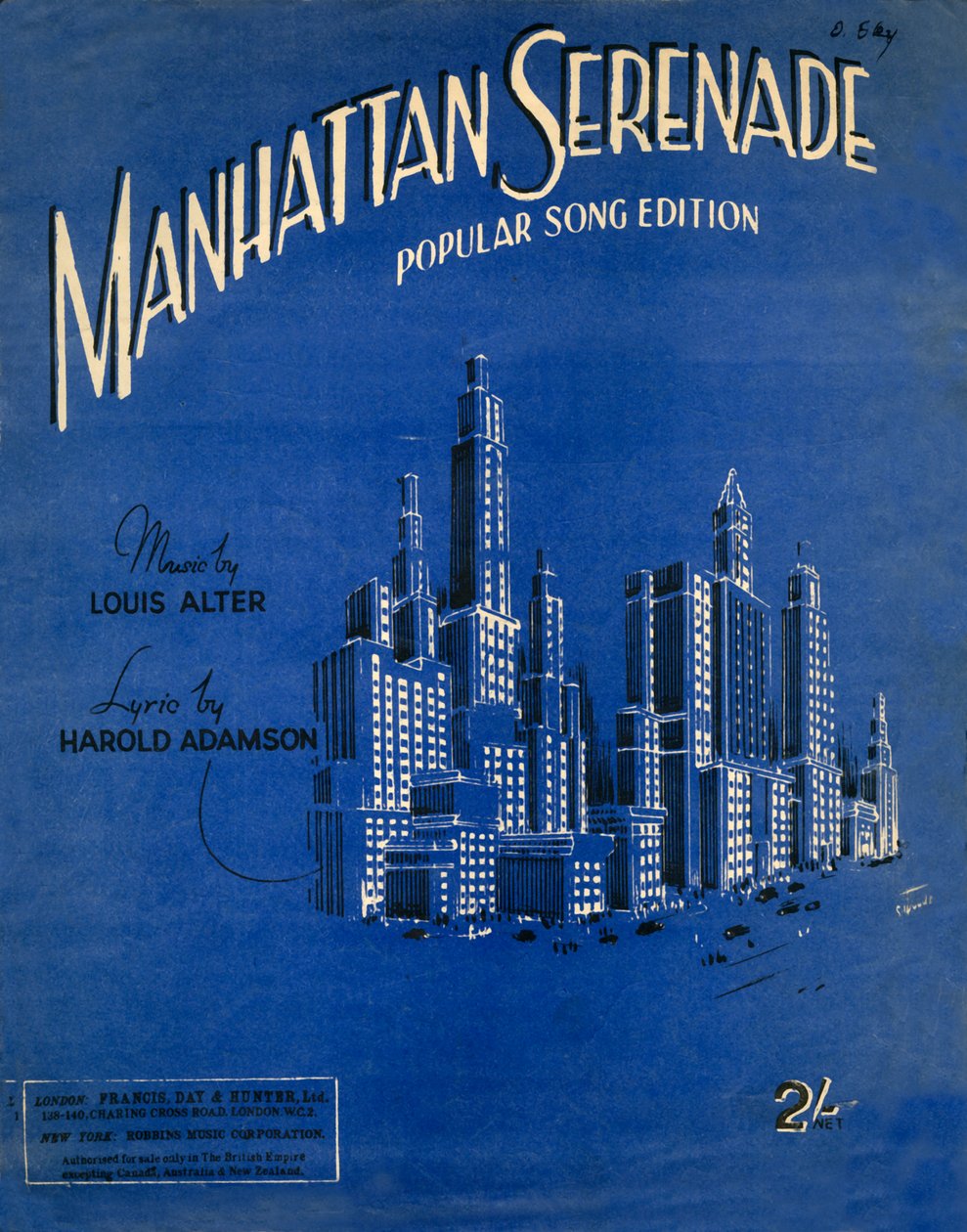 曼哈顿小夜曲，c1942。 作者 不明