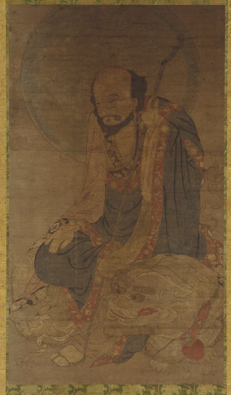 文殊菩萨和他的狮子，明朝，1368-1644。 作者 不明