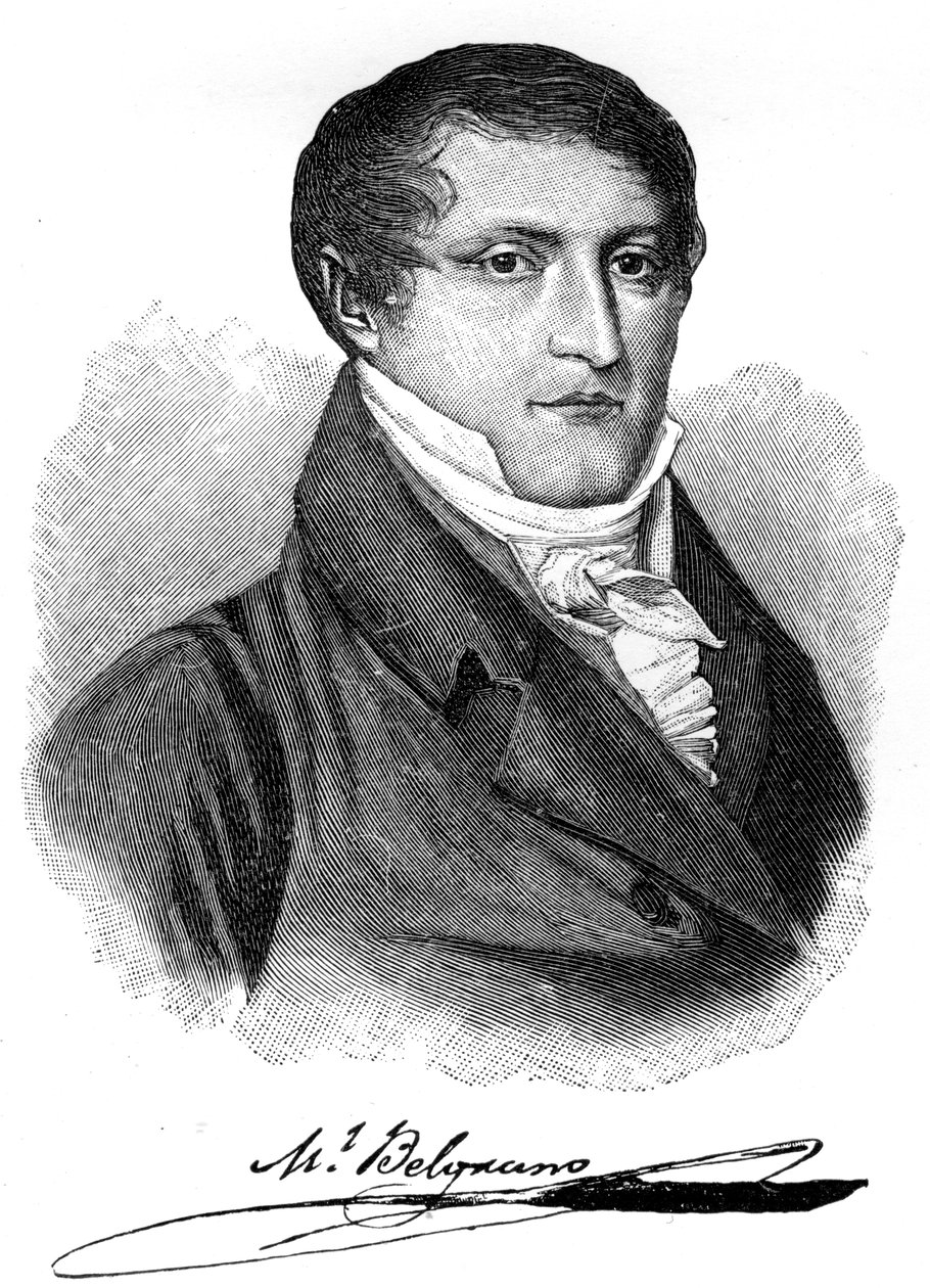 曼努埃尔·贝尔格拉诺（Manuel Belgrano），19世纪阿根廷经济学家，律师，政治家和军事领导人，1901年 作者 不明