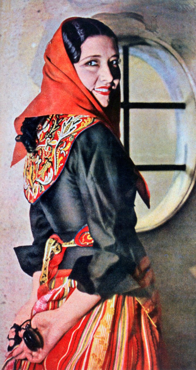 Manuela Del Rio，西班牙女演员和舞蹈家，1943年 作者 不明