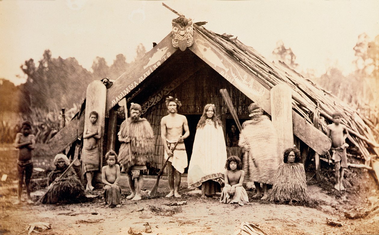 新西兰毛利人家庭，约1880年代 作者 不明