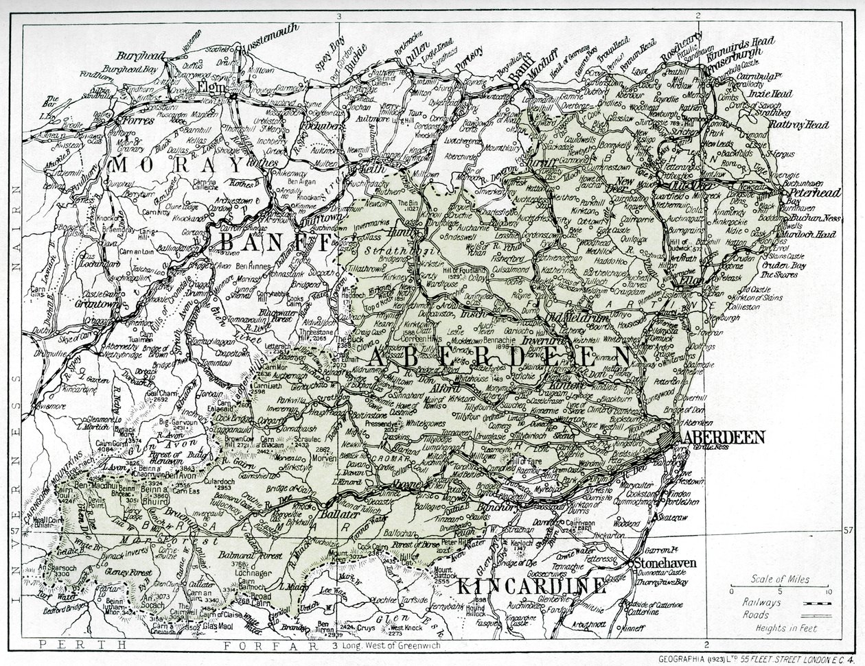阿伯丁郡地图，1924-1926年 作者 不明