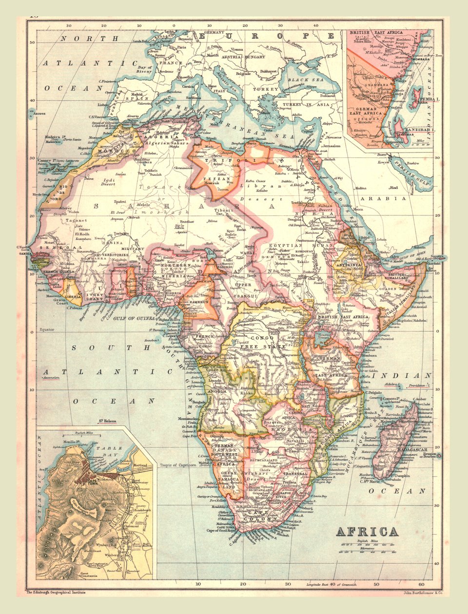 非洲地图，1902年。 作者 不明