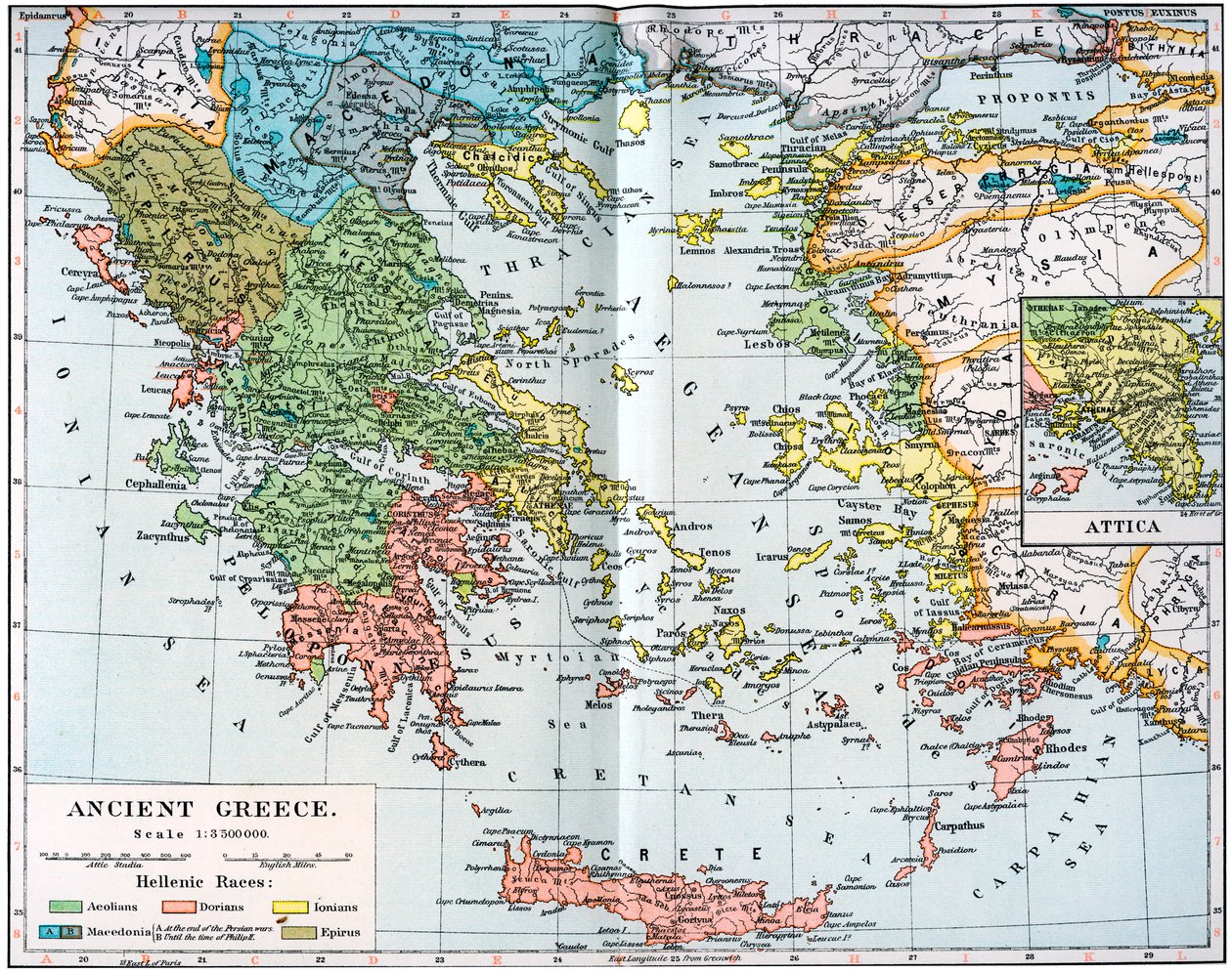 1902年的古希腊地图 作者 不明