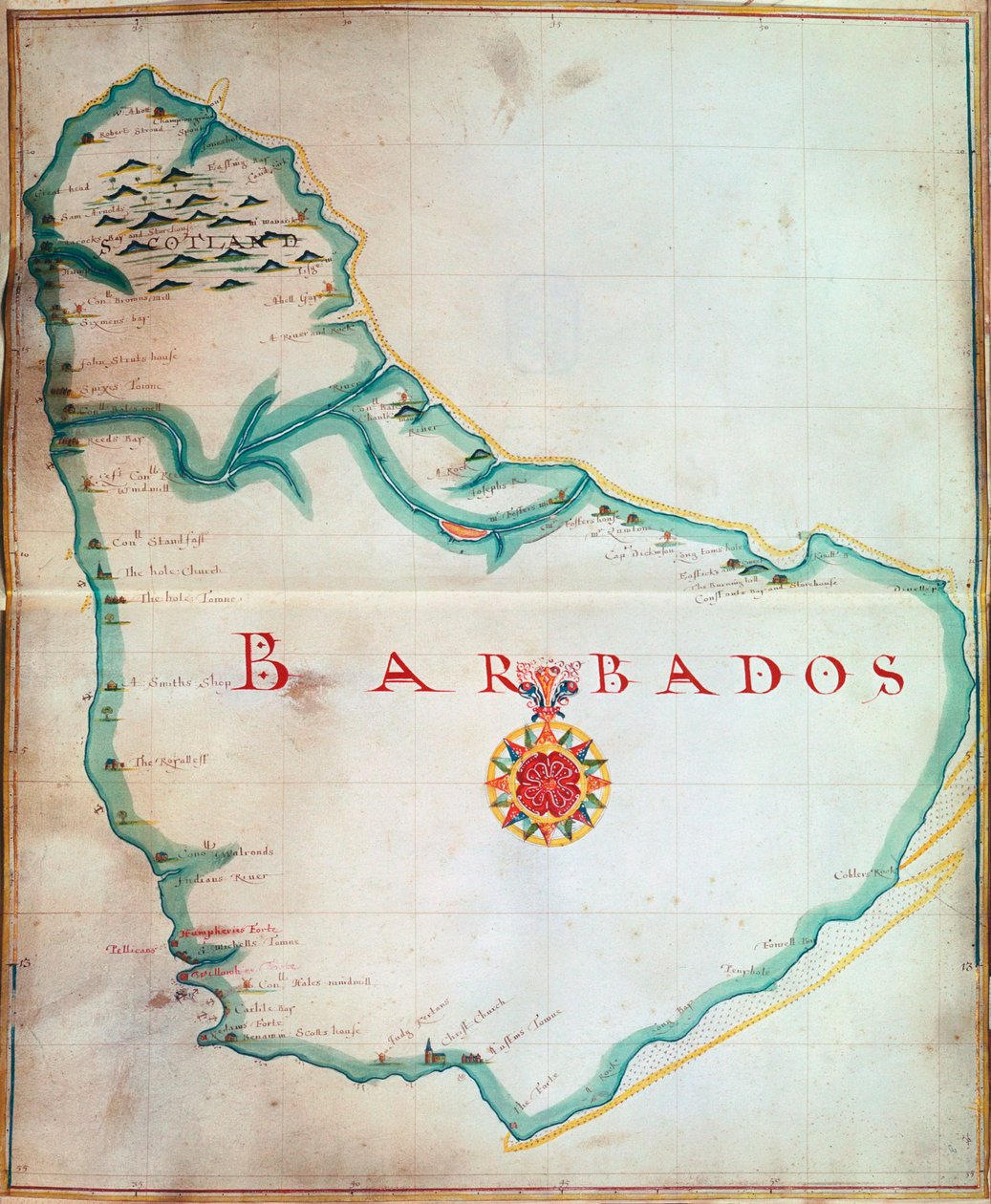 巴巴多斯地图，1683年 作者 不明