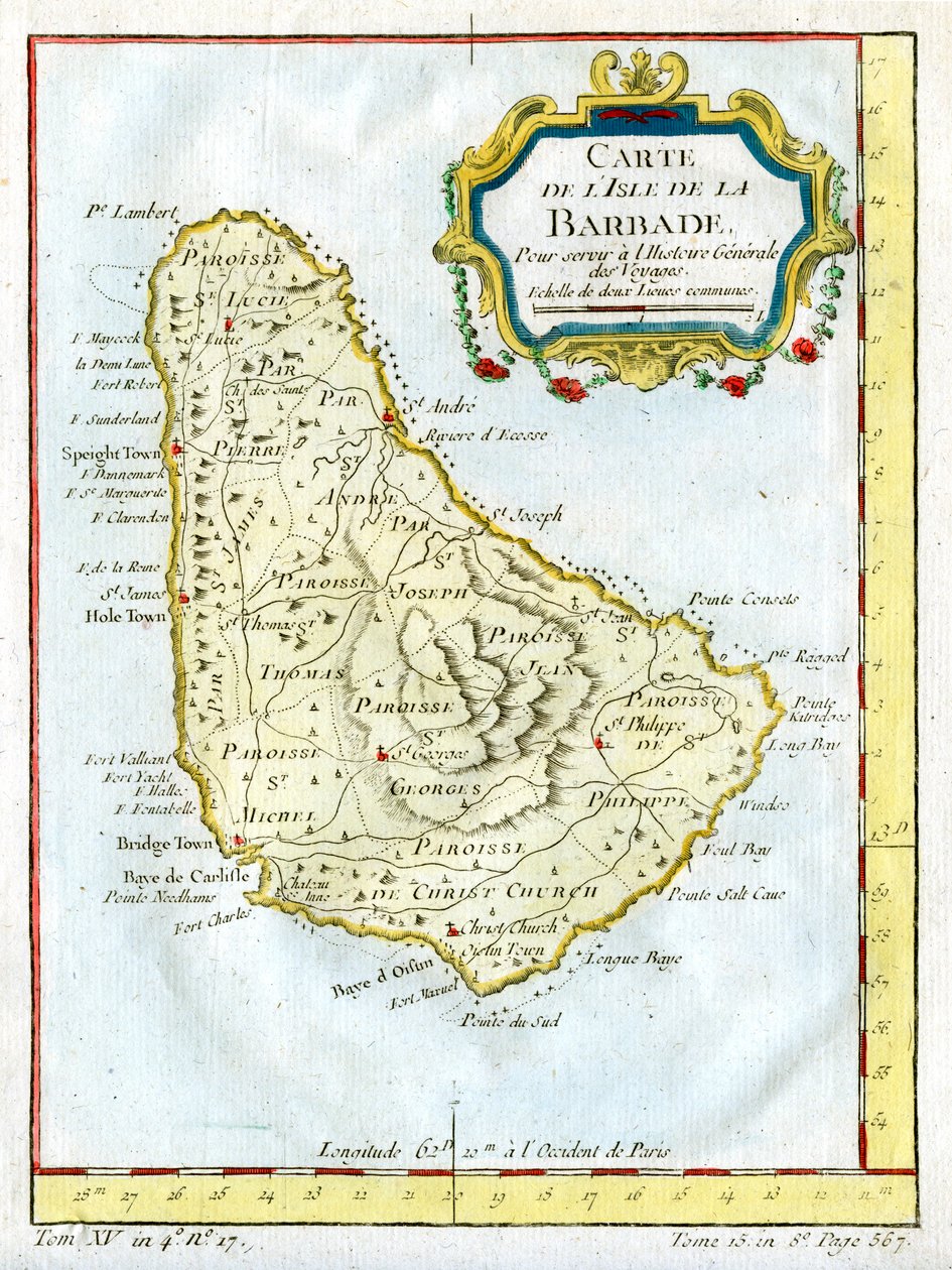 巴巴多斯地图，c1764 作者 不明