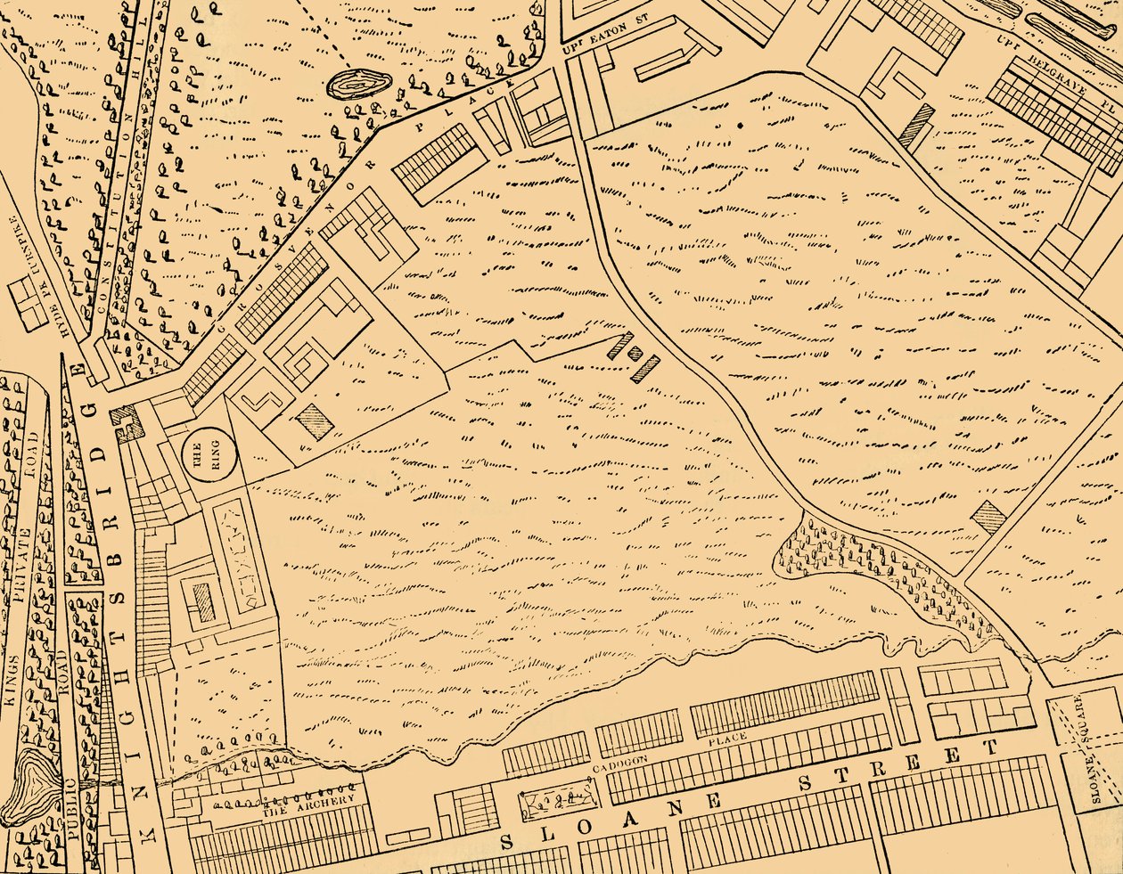 Belgravia地图，1814年，c1876年。 作者 不明