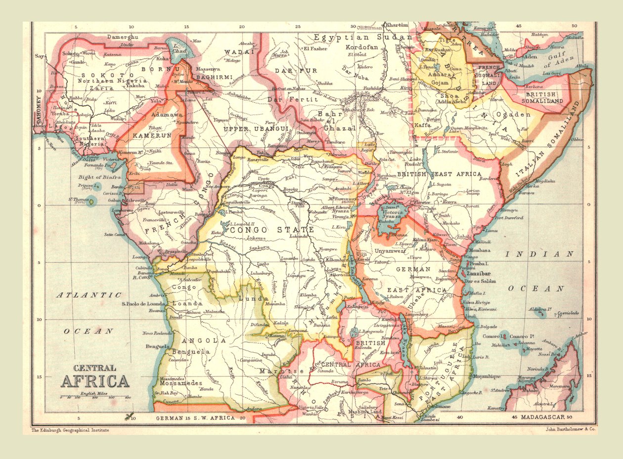 1902年中非地图。 作者 不明