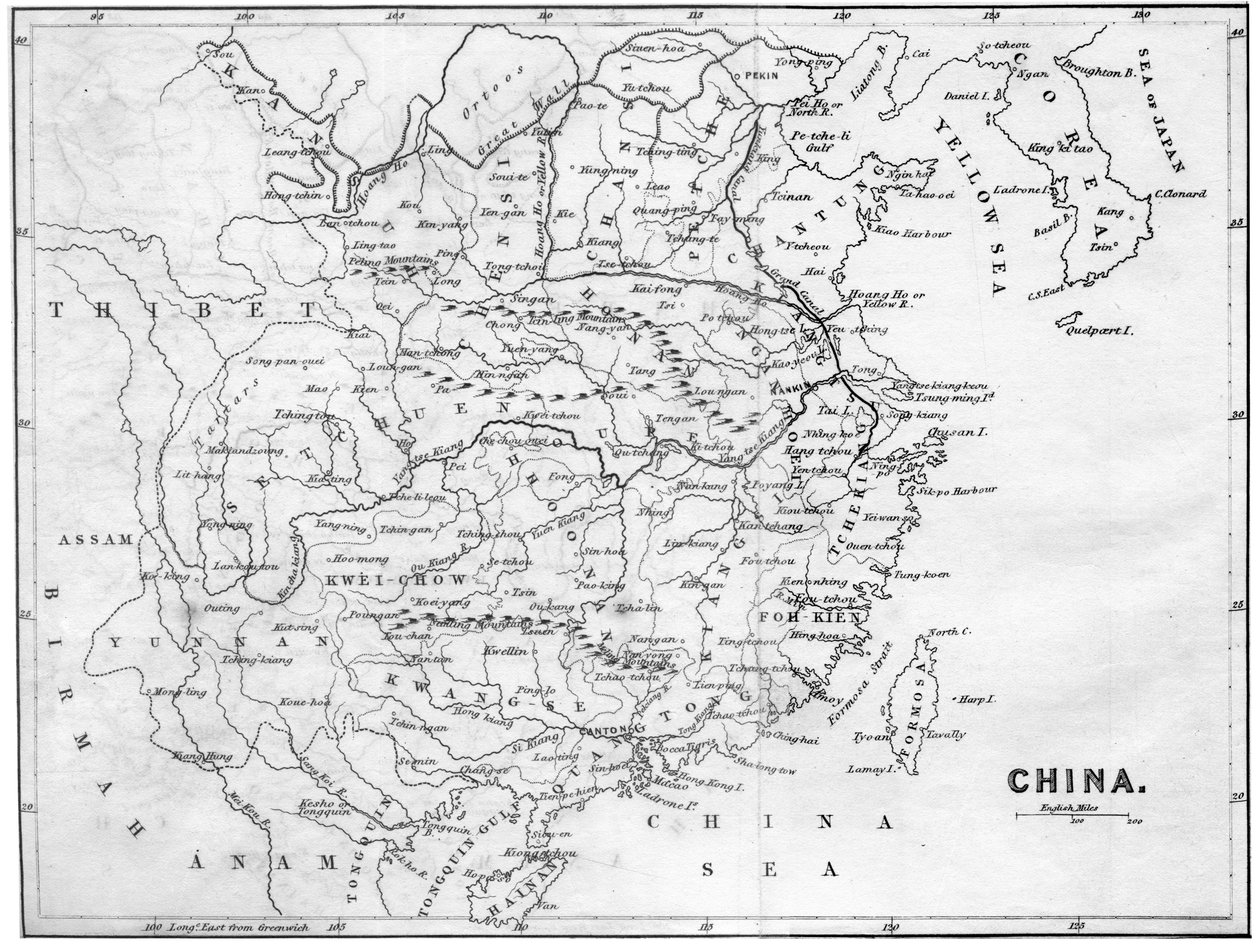 中国地图，1847年 作者 不明