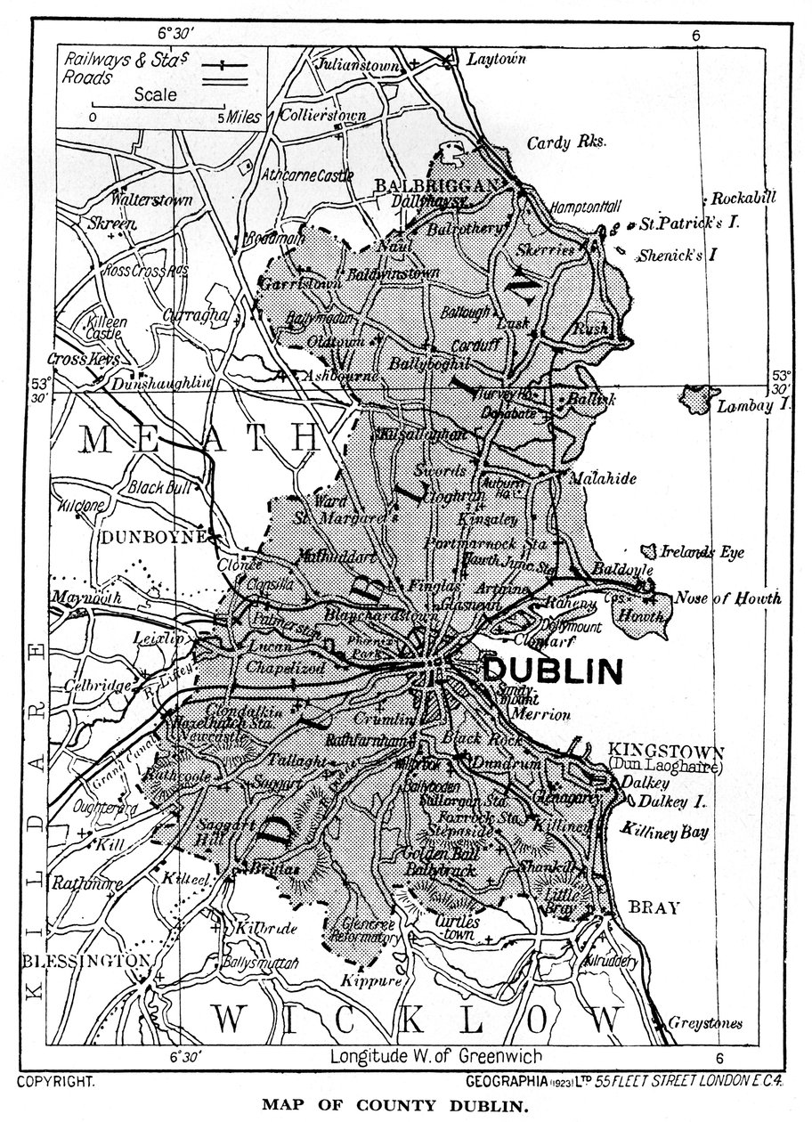 1924-1926年爱尔兰都柏林郡地图 作者 不明