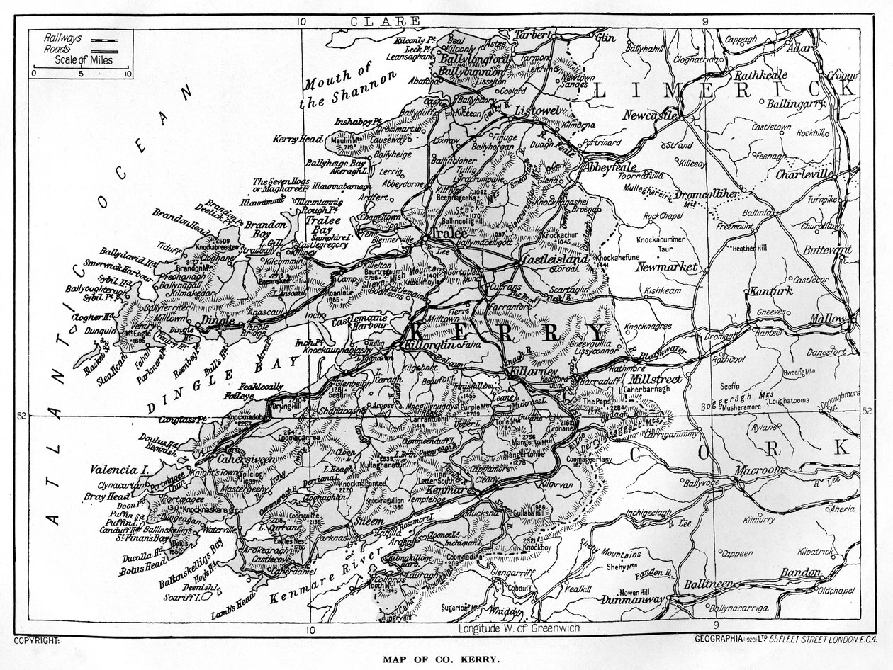 1924-1926年爱尔兰凯里郡地图 作者 不明