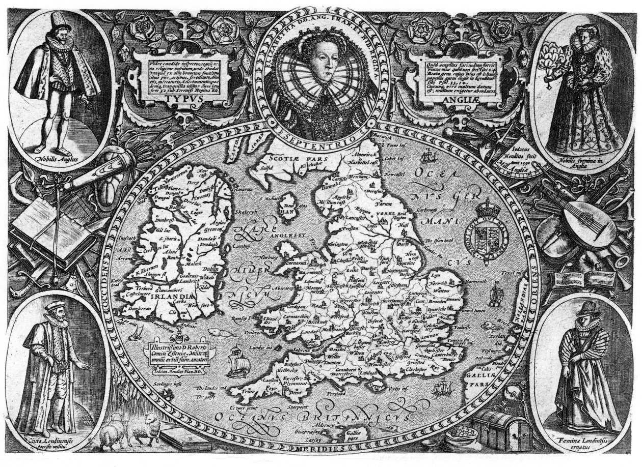 1696年的16世纪英格兰地图 作者 不明