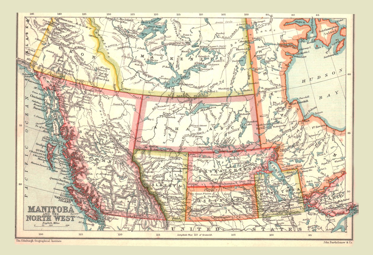 马尼托巴和西北地图，1902年。 作者 不明