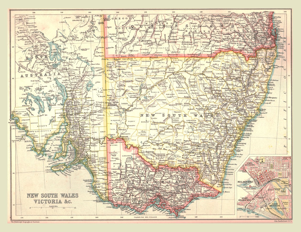 新南威尔士和维多利亚地图，1902年。 作者 不明