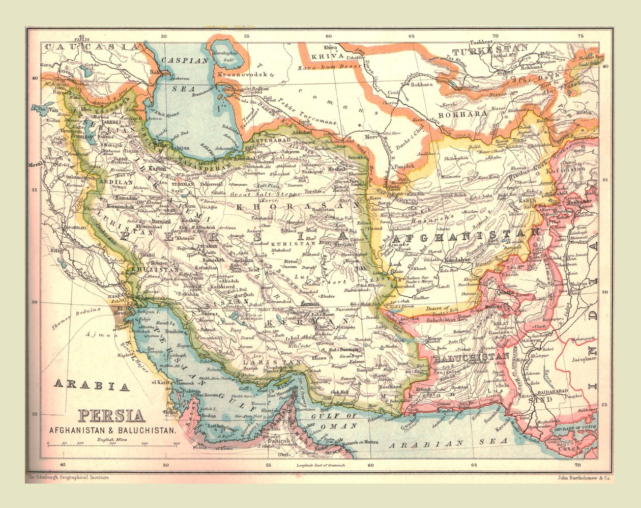 波斯地图，1902年。 作者 不明