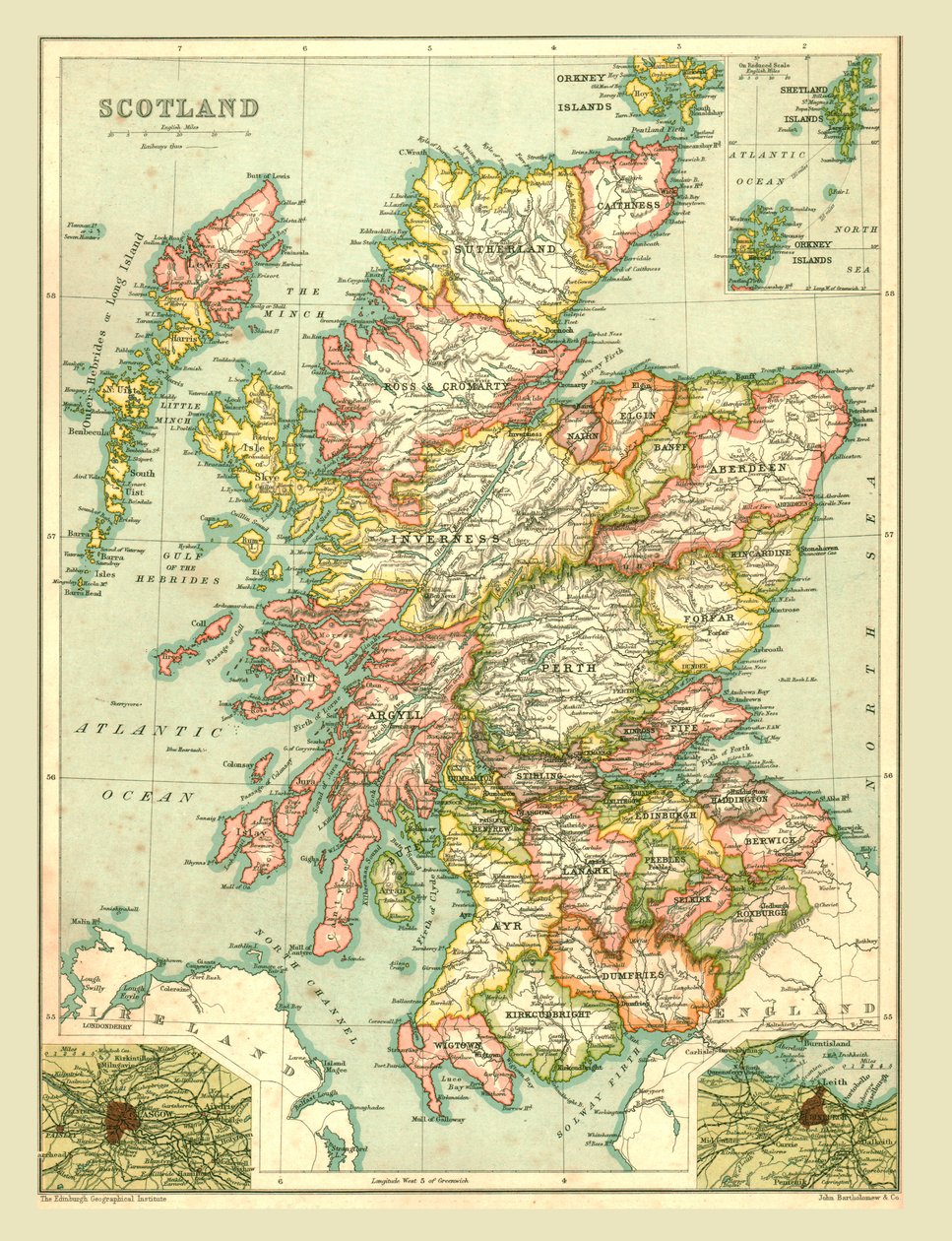 苏格兰地图，1902年。 作者 不明