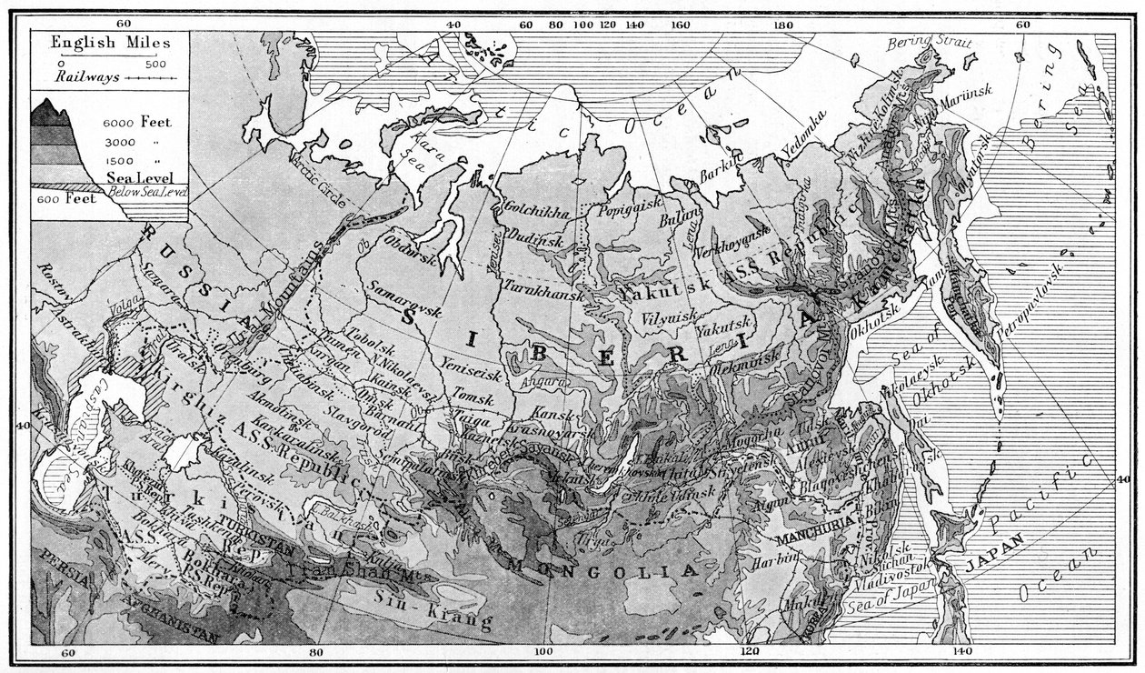 西伯利亚地图，c1923 作者 不明