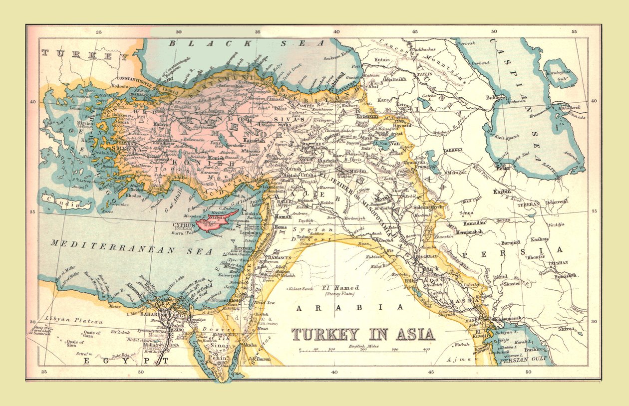 1902年，土耳其在亚洲的地图。 作者 不明