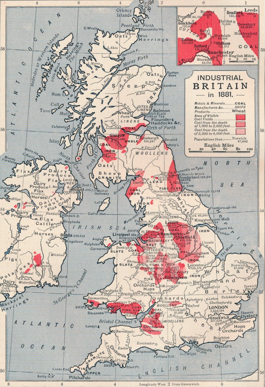 1881年，1906年的英国工业地图 作者 不明