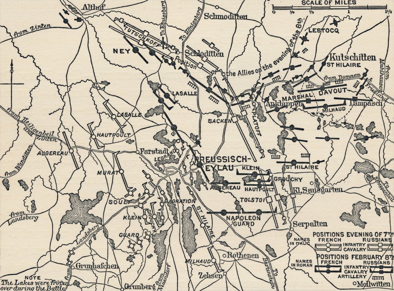 艾洛战役地图，1807年，1896年 作者 不明