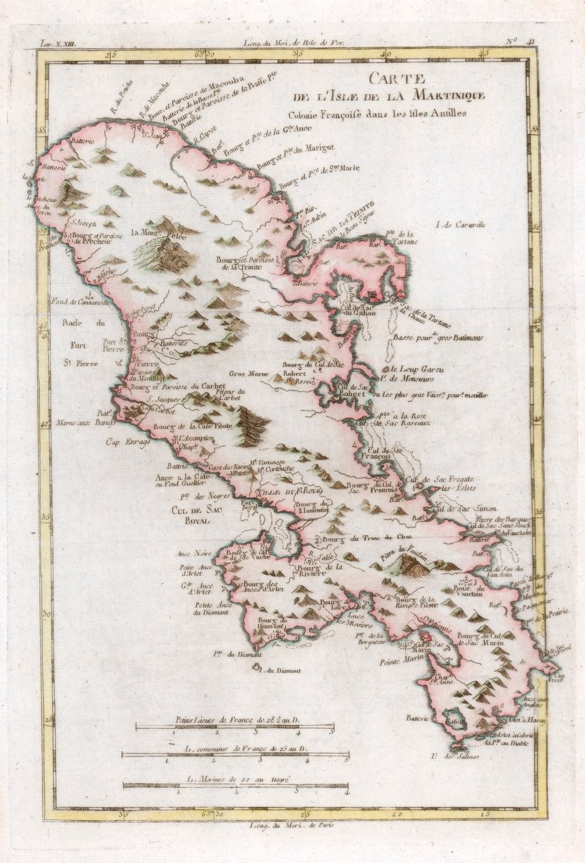 加勒比岛马提尼克岛地图，c1783年 作者 不明