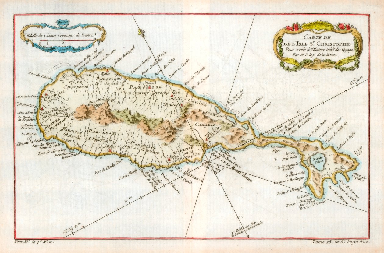 加勒比海圣克里斯托弗岛地图，c1764 作者 不明