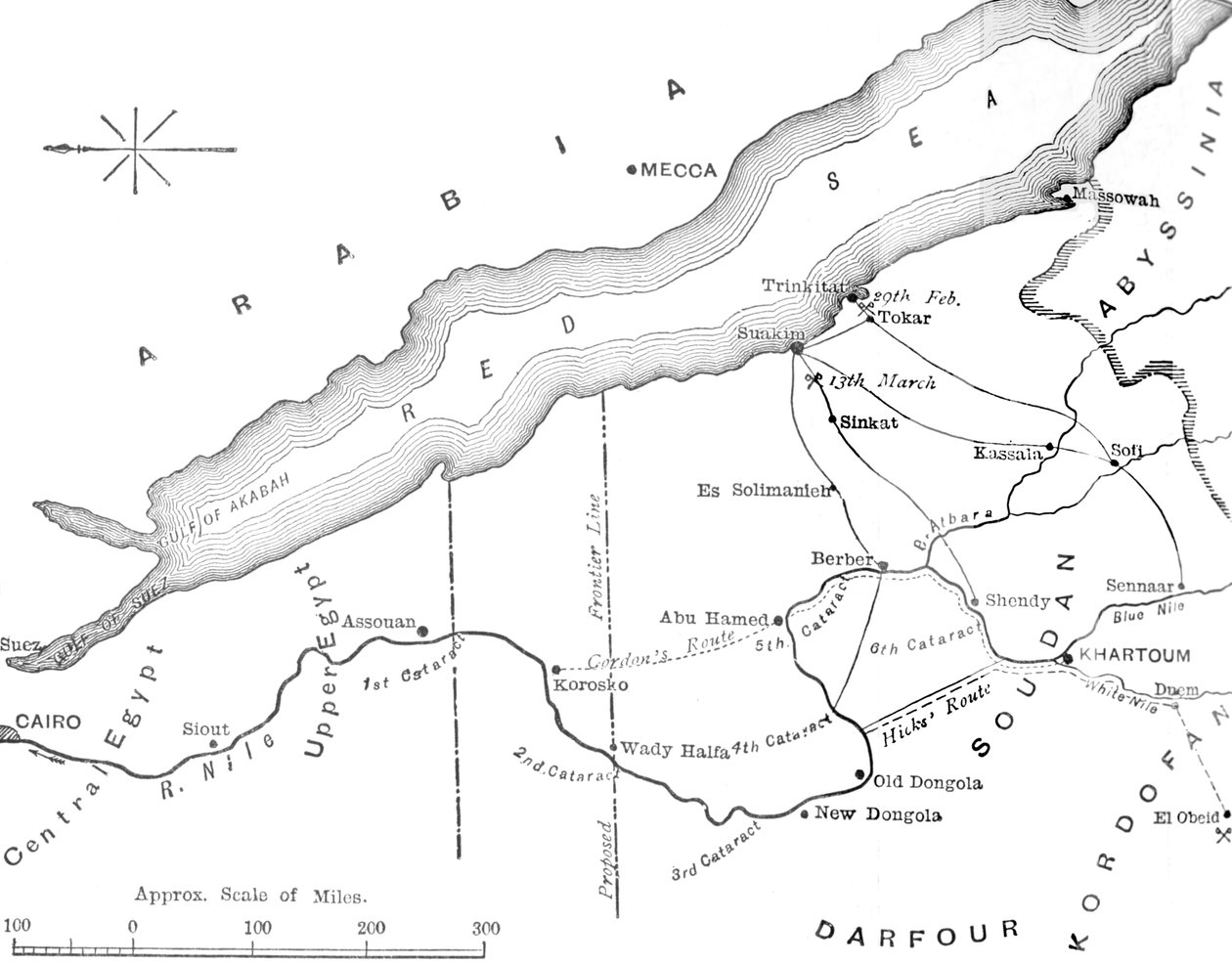 埃及和苏丹之间的国家地图，c1881-85 作者 不明