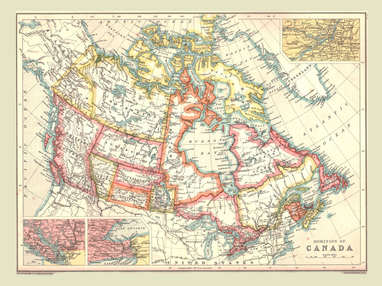 加拿大自治领地图，1902年。 作者 不明