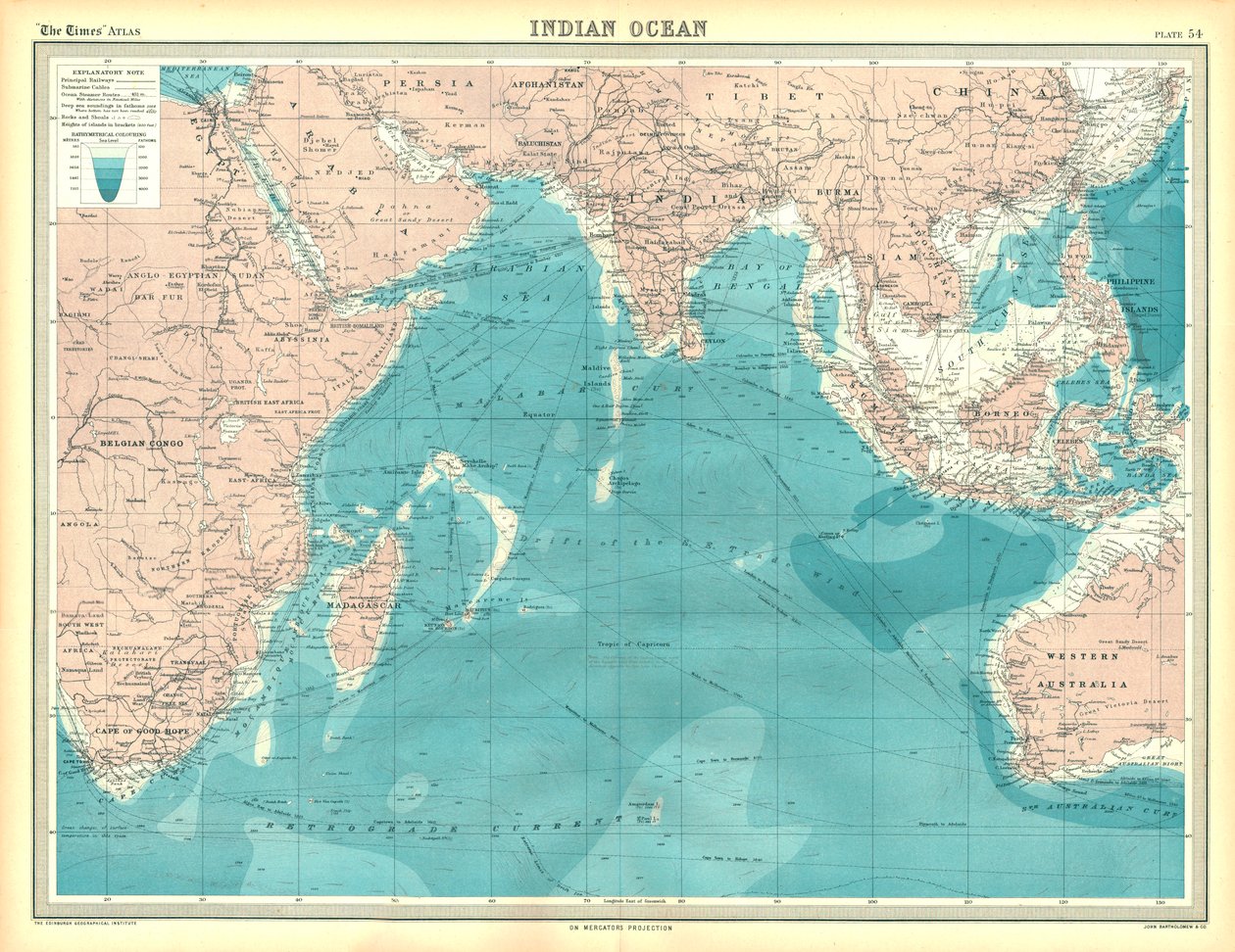印度洋地图 作者 不明