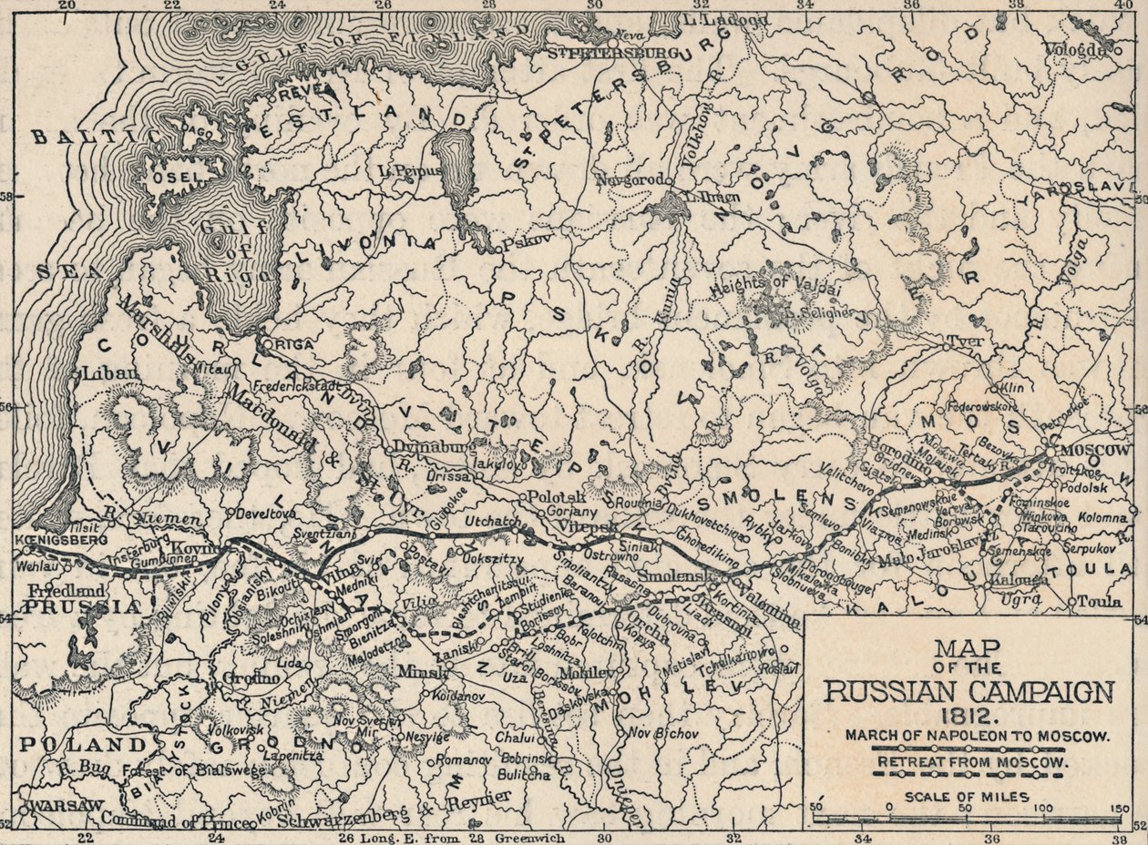 1812年，1896年的俄国战役地图 作者 不明