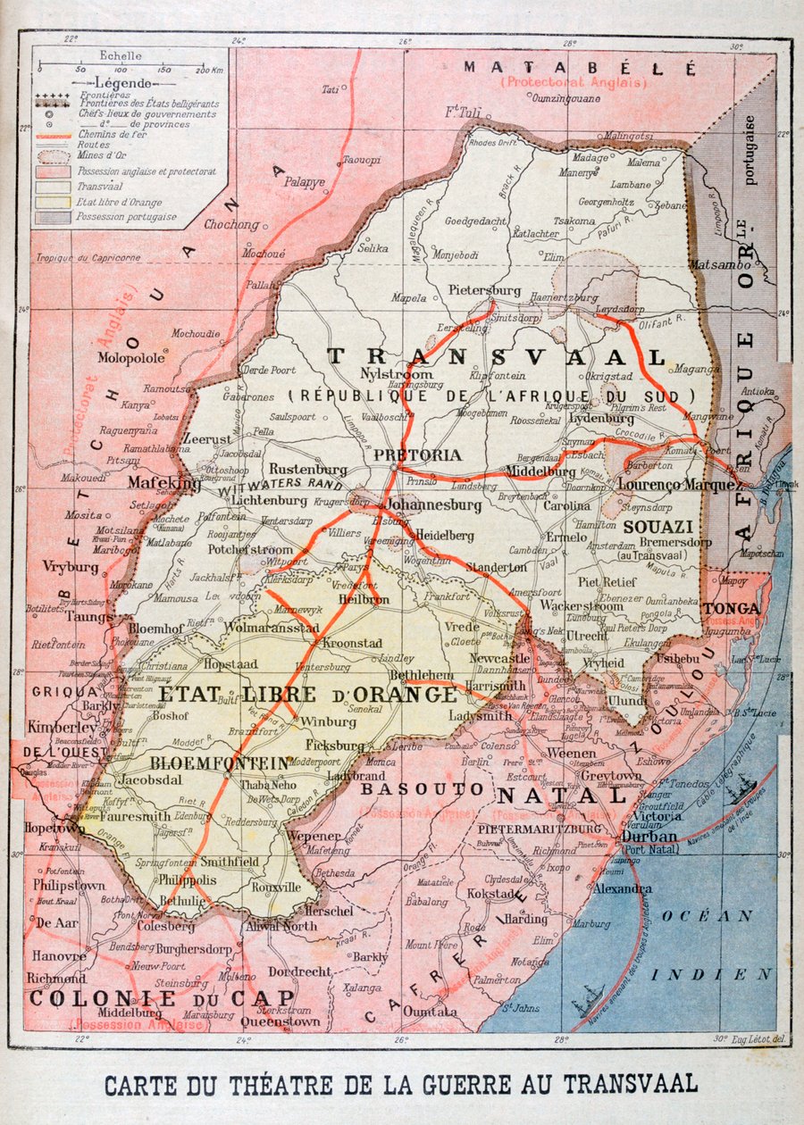 德兰士瓦战争博物馆的地图，1899年 作者 不明
