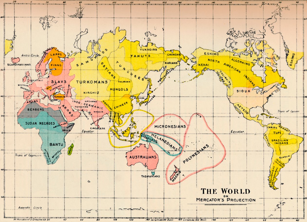 1902年墨卡托投影世界地图 作者 不明
