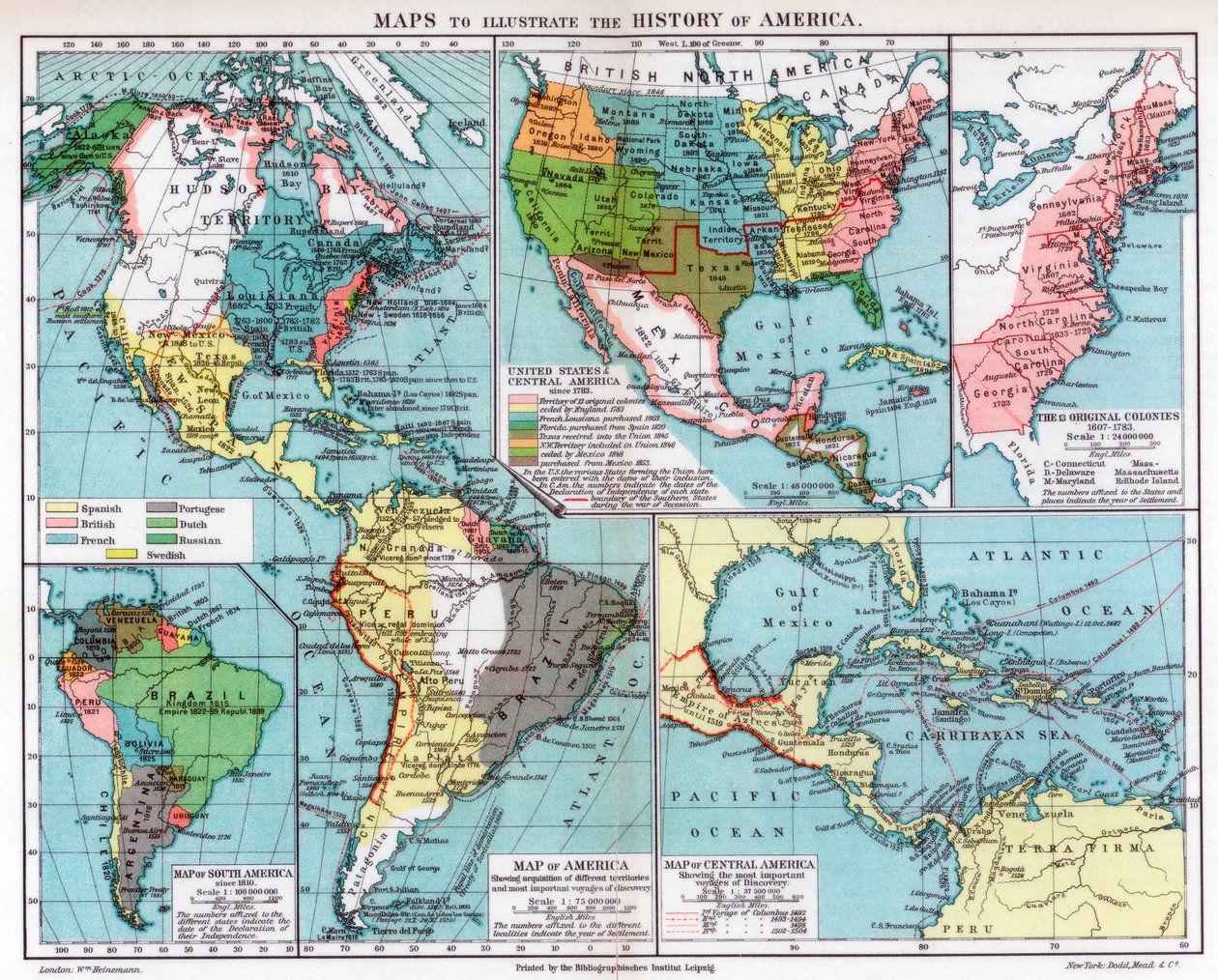 图解美国历史的地图，1901年 作者 不明