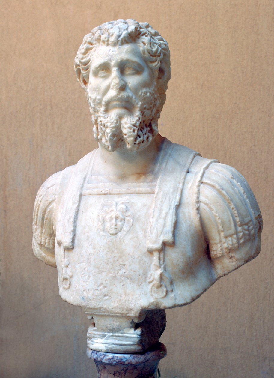 罗马皇帝Lucius Septimius Severus的大理石半身像 作者 不明