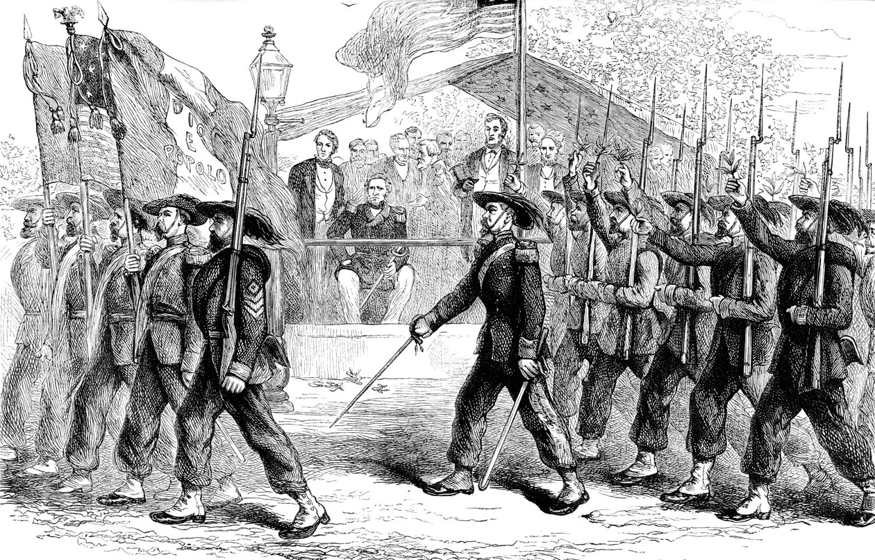 加里波第卫队的三月过去，1861-1865 c1880年在林肯总统之前 作者 不明