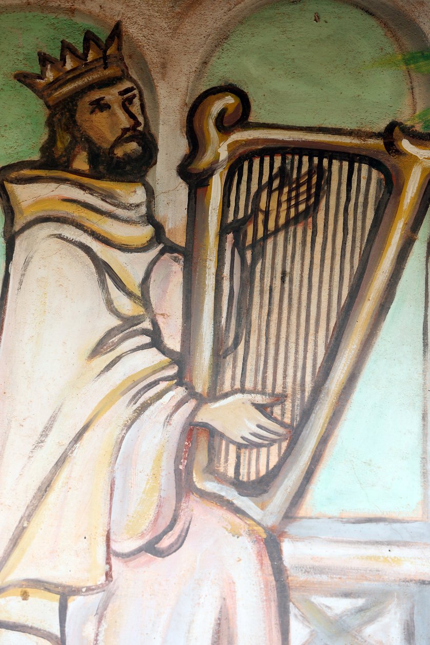 Marian sanctuary our Lady of the lake Togo. King David playing the harp. Painting. Togo 作者 不明