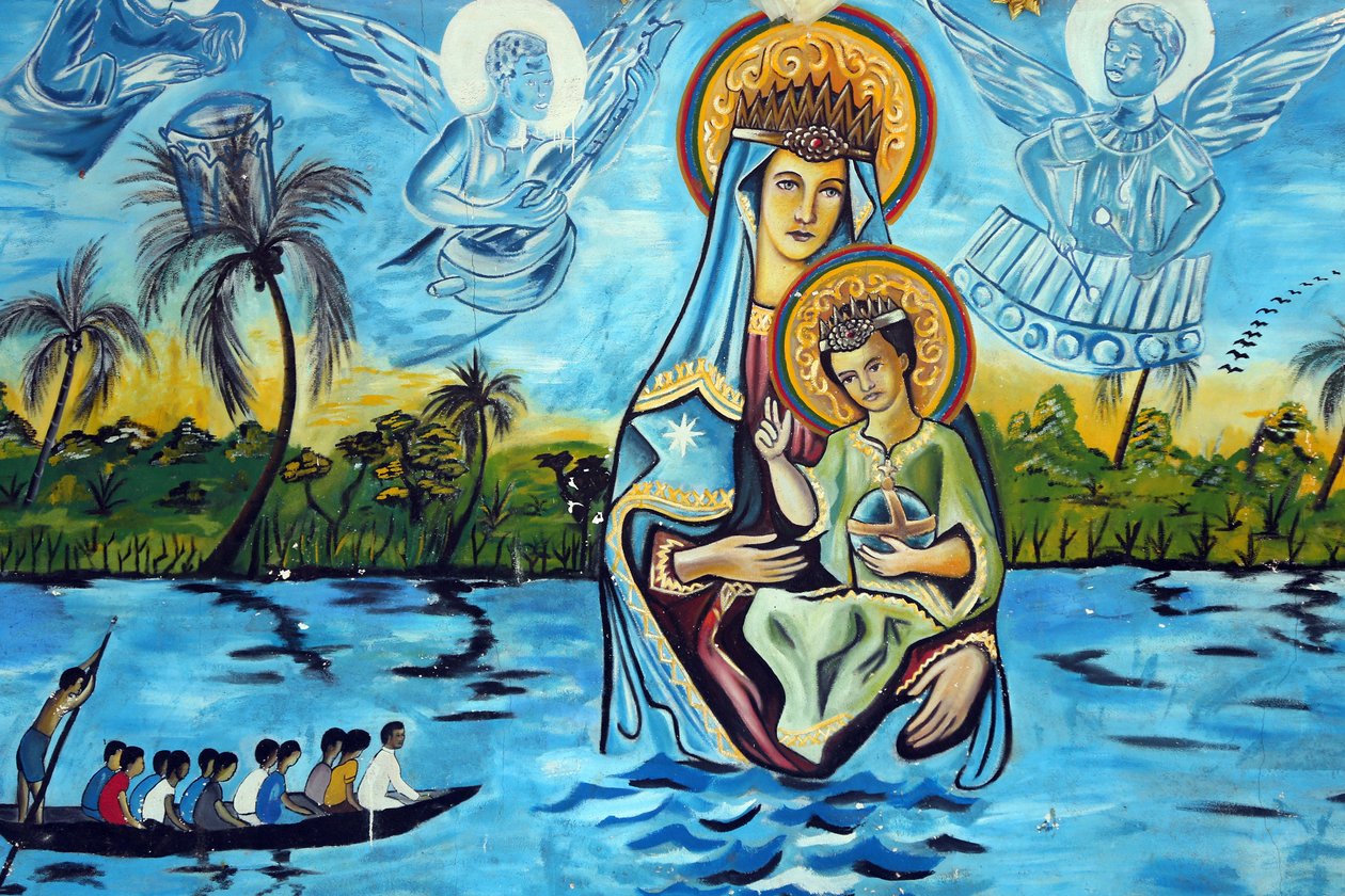 Marian sanctuary our Lady of the lake Togo. Our Lady of the lake Togo. Wall painting. Togo 作者 不明
