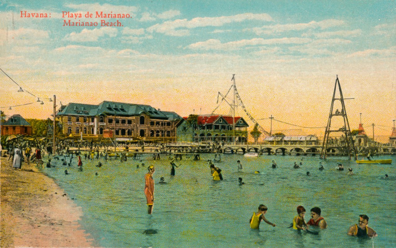 古巴哈瓦那马里亚纳奥沐浴海滩，约建于1910年 作者 不明