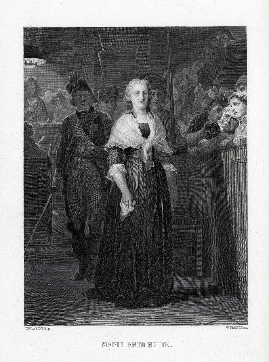 玛丽·安托瓦内特（Marie Antoinette）宣判后离开公约，1882年 作者 不明
