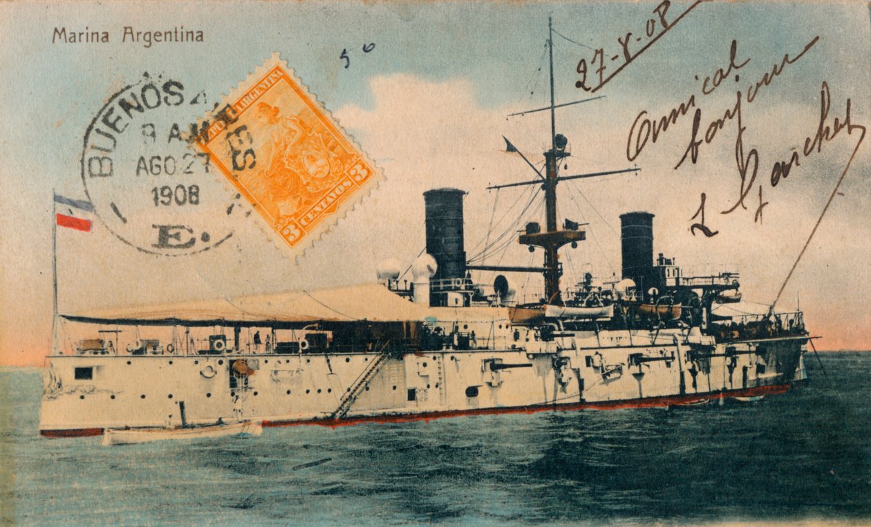 阿根廷海军贝尔格拉诺战舰，c1908 作者 不明