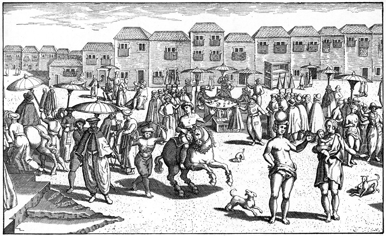 印度果阿的市场，1599年 作者 不明
