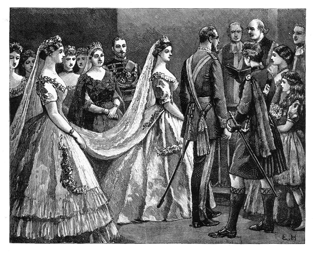 1866年7月5日，海伦娜公主和克里斯蒂安王子的婚姻，十九世纪末 作者 不明
