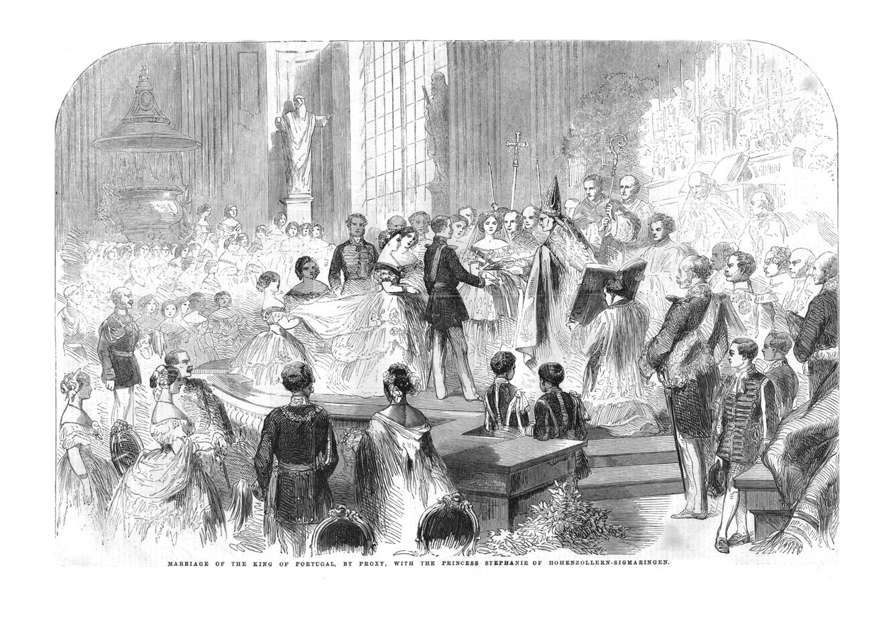 代理葡萄牙国王与斯蒂芬妮公主的婚姻，1858年 作者 不明