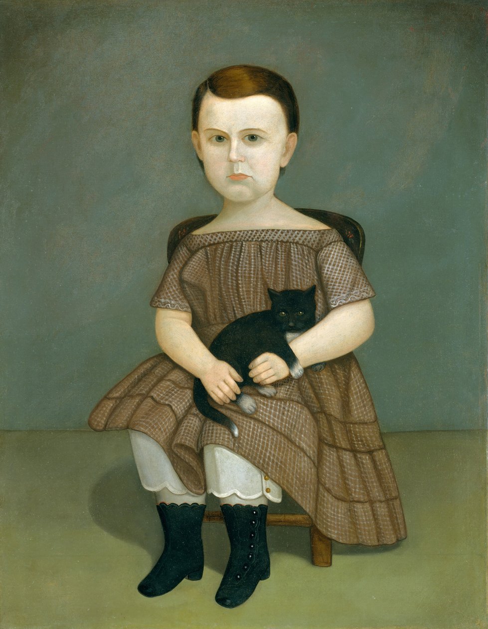 玛莎·巴特利特（Martha Bartlett）与小猫， 1860年。 作者 不明