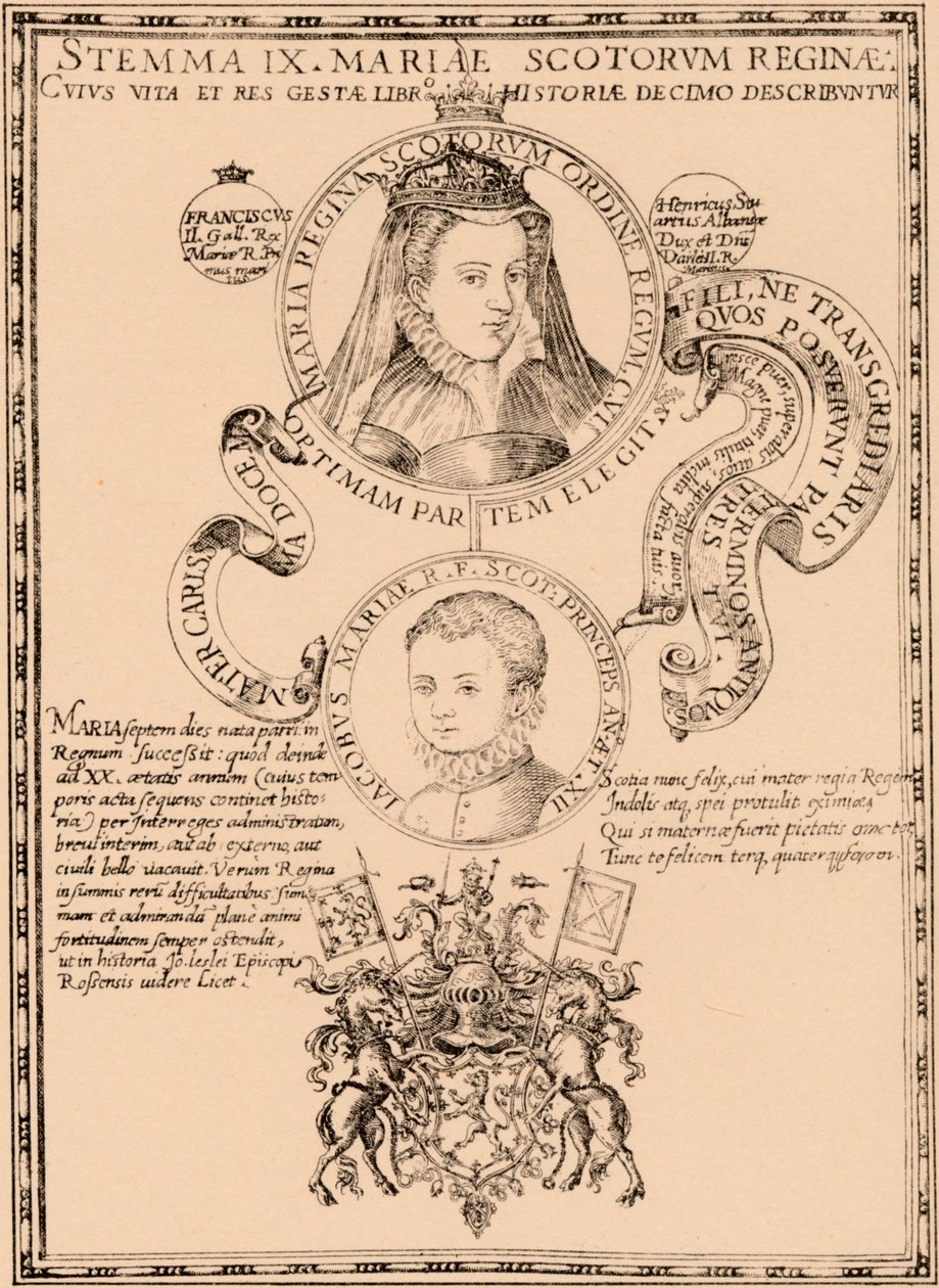 苏格兰女王玛丽（Mary，Scots 1542-1587）和詹姆士六世（King James VI）和我1566-1625，1889年 作者 不明