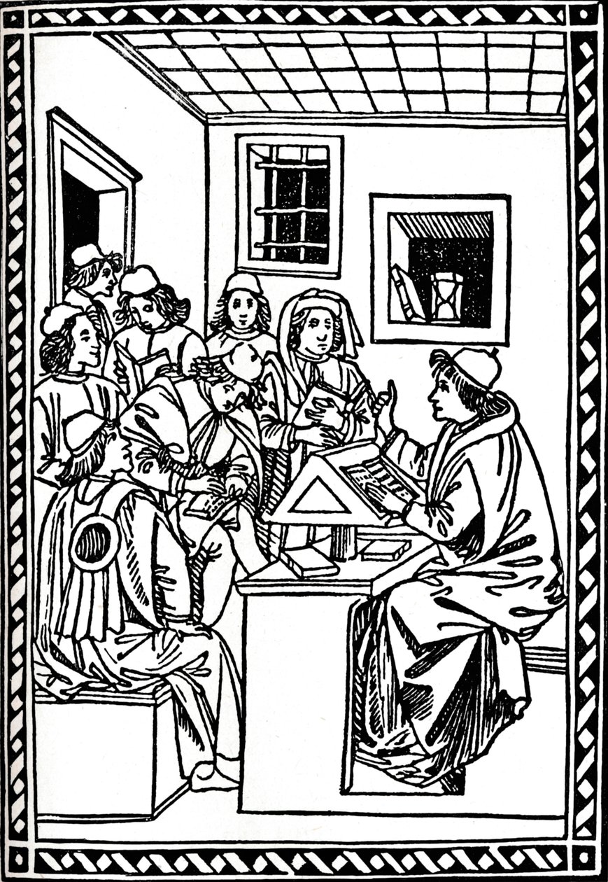 掌握他的学生。克里斯托福罗·兰迪诺（Christoforo Landino），1492年，1917年 作者 不明