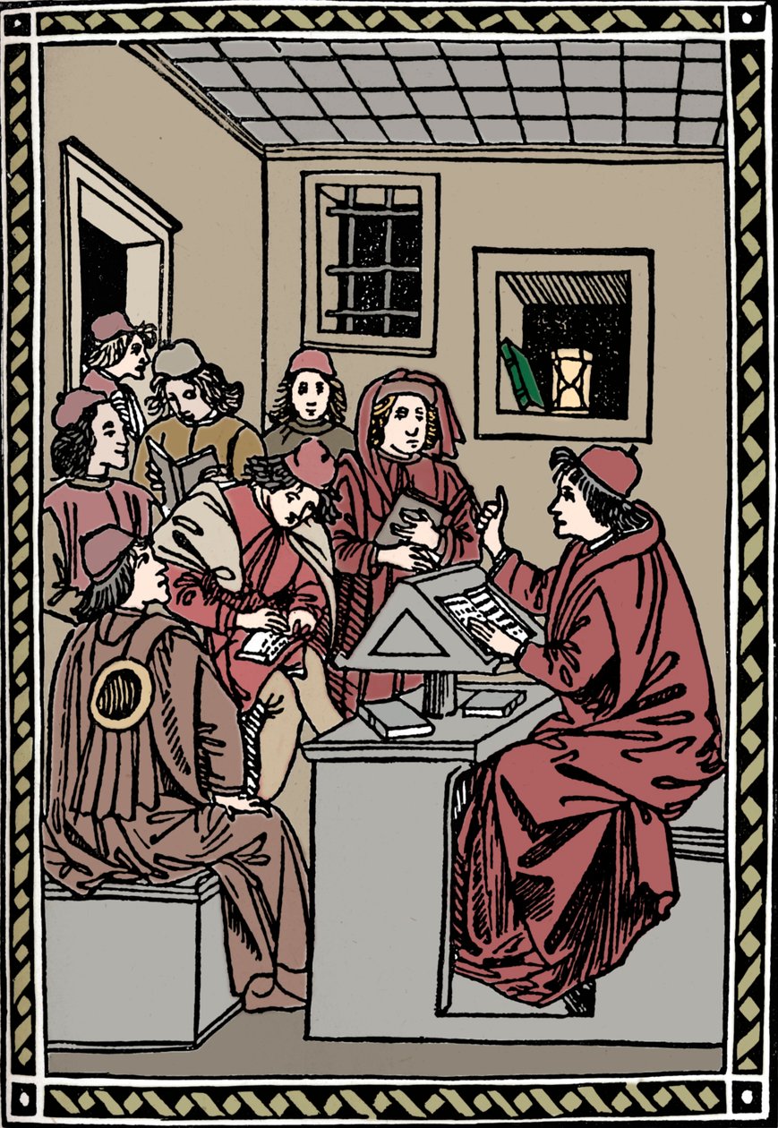 掌握他的学生。克里斯托福罗·兰迪诺（Christoforo Landino），1492年，1917年 作者 不明