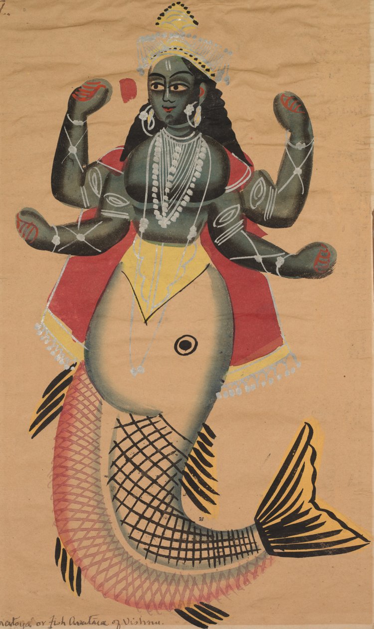 Matsya，Vishnu的Fish Avatara，1800年代。 作者 不明