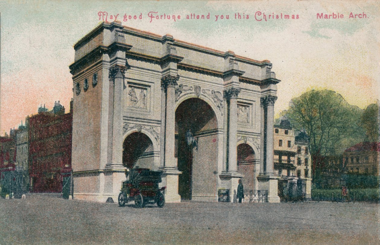 祝你好运，在圣诞节期间与您相伴-大理石拱门，c1910 作者 不明